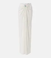 [Christopher Esber] Christopher Esber Duo Bezel embellished jersey maxi skirt AU 12 white