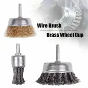 Steel Wire Wheel Cup Brush Set Twist Knot Brushes For Shank Drill Rotary Tool