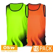 10 x Hi Vis Lightweight UNISEX Builder Warehouse Uniform Tradies Work Singlets
