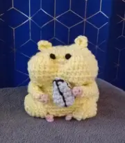 Handmade Hand Crochet Amigurumi Cute Hungry Chipmunk