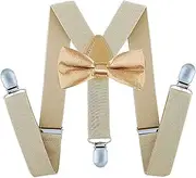 [traderplus] Men Y Shape Elastic Suspenders Adjustable Straps Bow Tie