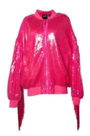adidas Originals IVY PARK Sequin Bomber Fringe Triple Pink Jacket Beyonce Show