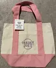 Trader Joes Mini Pastel Canvas Tote Bag PinkNew With Tags