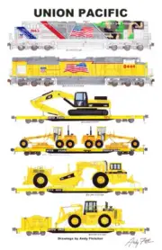 Union Pacific TTX Construction Tractor Train 6 magnets Andy Fletcher