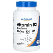 Nutricost, Vitamin B2, 400 mg, 120 Capsules