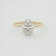 2CT Oval Flush Stacking Moissanite Engagement/Wedding Ring 925 Sterling Silver
