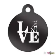 Love Miniature Pinscher Engraved Keychain Round Tag w/tab park Min Pin