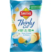 Smith's Thinly Cut Sour Cream & Onion Potato Chips 175g