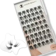 Natural Wispy Look,DIY Short Lash Clusters,14mm,Individual lash Extensions, D Curl, Lightweight, Easy to Apply,EHSZM BEAUTY(Sunset)