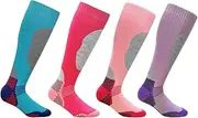 [i-smalls] 3 Pairs High Performance Ladies Ski Socks Long Hose Thermal Socks (Sizes 4-7), Pastel, 4.5-8 US