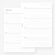A5 Undated Weekly Horizontal Lined Week on Two Pages Planner Insert for Filofax A5, LV GM agenda refill 6 hole 5.8 x 8.3