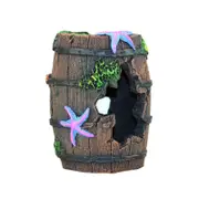 Resin Broken Barrel Aquarium Decorations for Fish Tank Aquatic Caves Hide Hut