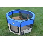 Armarkat Blue/Beige Portable Pet Playpen