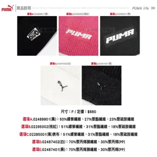 Puma 彪馬 毛帽 白色 黑色 運動毛帽 保暖 保暖 運動 休閒 女款 冬天必備 02285001 02487402