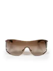 Brown Crystal Shield Sunglasses