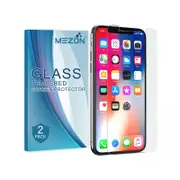 2 Pack MEZON Apple iPhone XS Max (6.5") Clear Tempered Glass Screen Protectors