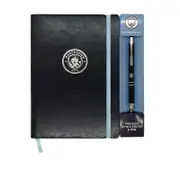 Manchester City FC Manchester City Notebook & Pen A5 Executive Premium OFFICIAL Football Gift Black