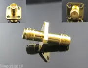 SMA Female Jack 4 Holes Flange to SMA Female Straight RF Coax Adapter Converter