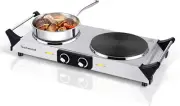 Hot Plate, 1800W Portable Electric Stove for Cooking Countertop Dual Burners wi