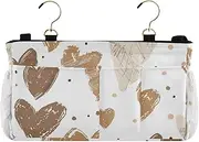 Amooorous Bedside Storage Caddy For Dorm Hanging Bag For Baby Bed for Bunk Hospital Beds Dorm Rooms Bed Rails Brown Heart