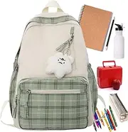 [Generic] School Bag,Plaid Schoolbag for Girls | Backpack Girls Small Backpack Purse Shoulder Bag for Women's Adult Kids School
