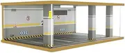 Model Parking Model Scene 1:24 Three-Parking Garage Scene Wooden Garage Model Parking lot Model Scene for Diorama Parking Lot Display(725303)