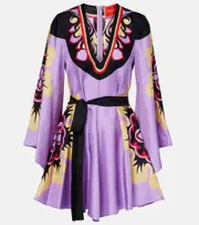 [La DoubleJ] La DoubleJ Magnifico Placée silk twill minidress UK 14 purple