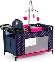 Bayer Design 62654AA Doll Bed with Integrated high Chair, Changing Table, Mobile, Hangers, Doll Accessories