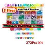 272PCS 2-35A Car Fuse Insert Small and Medium Mini Medium Small Micro Blade Kit