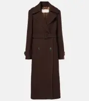 [Dries Van Noten] Dries Van Noten Belted wool coat AU 10 brown