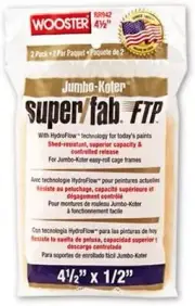 Wooster 4.5" Jumbo-Koter Super/Fab FTP 1/2" Nap 2-Pack Roller Cover - RR942-4.5