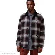 Urban Outfitters Obey Propaganda Black Red Grayson Plaid Flannel Jacket Sz Small