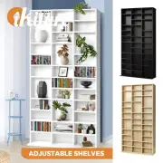 Oikiture Display Shelf Bookshelf CD DVD Storage Media Stand Rack Bookcase