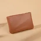 Women Leather Coin Card Key Ring Wallet Pouch Mini Purse Zip Up Small Change Bag