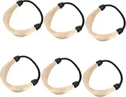 6pcs Wig Elastic Hair Band Women Headdress Fake Ponytail Hair Ties for Women Hair on Elastic Band Ponytail Hair Bands Hair Ties Christmas Miss Elasticity Cable Tie Plastic