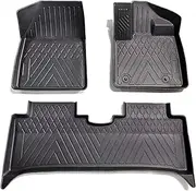 LZCUMIN for RHD BYD ATTO3 2024-2025 3D Floor mats, Maximum Coverage, All-Weather Slip Resistant, Durable/TPE Noise-reducing Rubber, Non-deforming-Heavy duty/3-piece Set (AU RHD)
