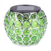 Solar Lamp Retro Hollow Lantern Mosaic Ball Lamp -Green