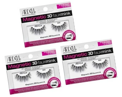 Ardell Professional False Eyelashes- Magnetic Lash 3D Faux Mink 858 3pack Combo