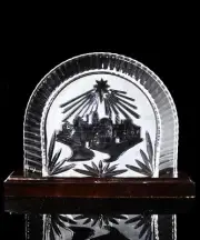 Waterford Crystal: Christmas Bethlehem Back Drop With Base, 9.75" | Signed | NIB