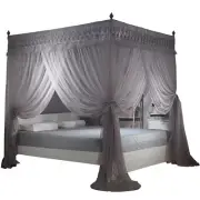 Mengersi 4 Corners Post Canopy Bed Curtains Bed Canopy Curtains-Layer Cozy Dr...