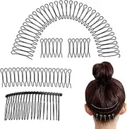 Hair Comb Clips, Stretchable Invisible Hair Fixer, Hair Updo Styling Tool, Decorative Bangs Holder for Women & Girls Hairstyle, Hair Combs for Women Accessories Puchen