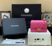 在飛比找Yahoo!奇摩拍賣優惠-[二手]Chanel Flap Bag 新款金屬球包金珠CF