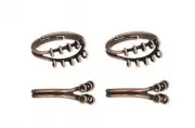 6 Ant Copper Pltd Brass Adjustable (Size 6-8) Charm Rings w/ 10 Loops for Beads*