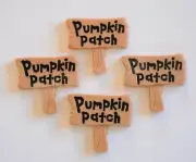 4 Pumpkin Patch Worded Sign / FLAT BACK Craft Embellishments