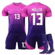 Beakey Germany Away MULLER #13 Jersey for Kids Adult 3 Pcs Soccer Outfits