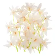 24Pcs 7" Artificial Orchid Flower Floating Candles Simulation Flower Champagne
