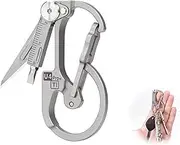(Upgraded) RovyVon U4 Pro+ Plus Titanium Carabiner Clip, Multi Tools Small EDC Carabiner Keychain Hidden Folding Knife and Dual-Bit Screwdriver Set, EDC Gear Gadget for Men Outdoor Daily Carry