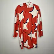 NWT MINI BODEN Towelling Throw-on Coverup Red Stars 6/7 Years