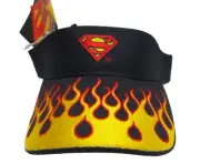 DC Comics SUPERMAN Sun Visor Hat Cap OSFM ADJ Warner Bros Vintage DEADSTOCK NWT