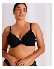 [Chloe & Lola] Empower D+ Lace Underwire Demi Bra in Black